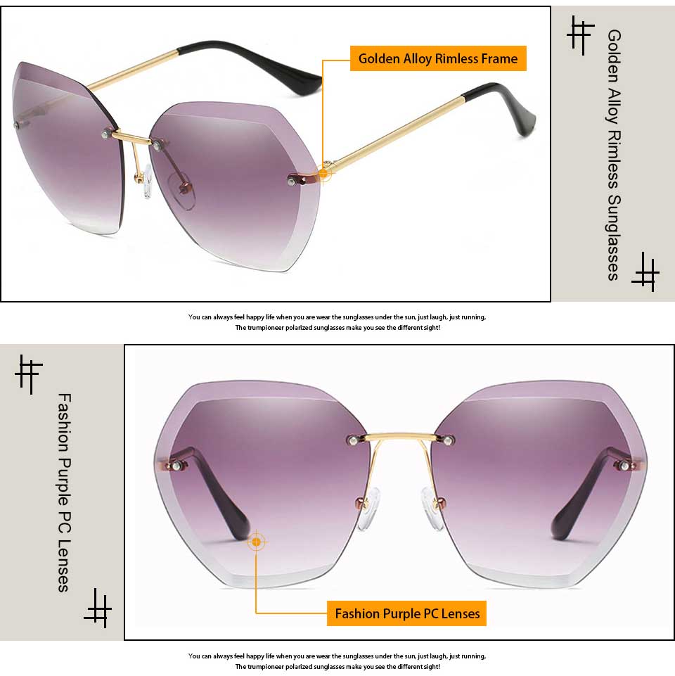 Women Rimless Sunglasses