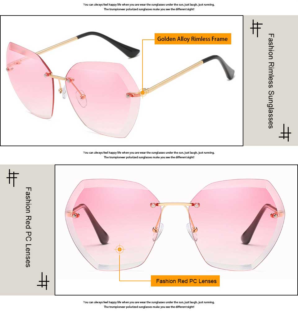 Women Rimless Sunglasses