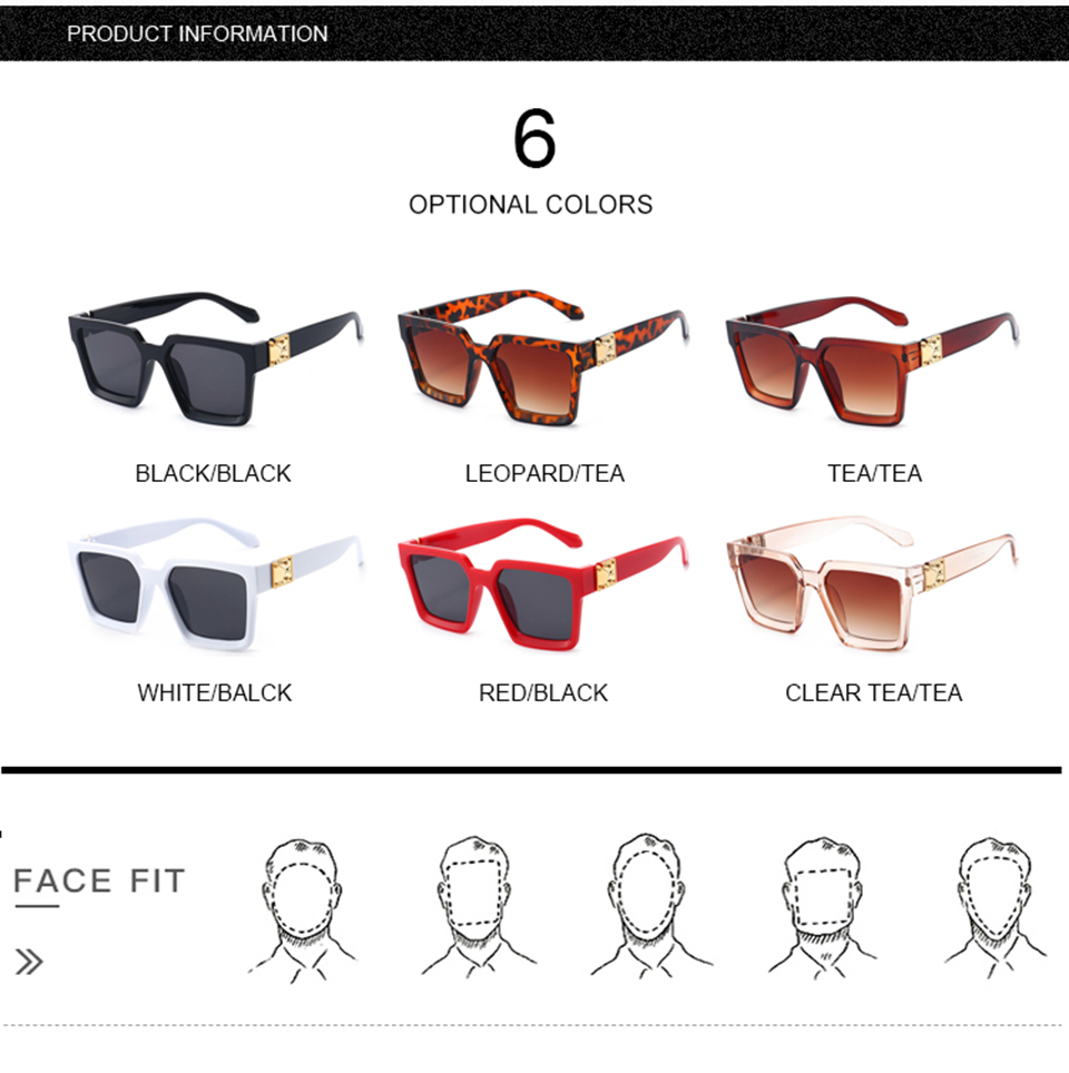 Black Square Designer Sunglasses