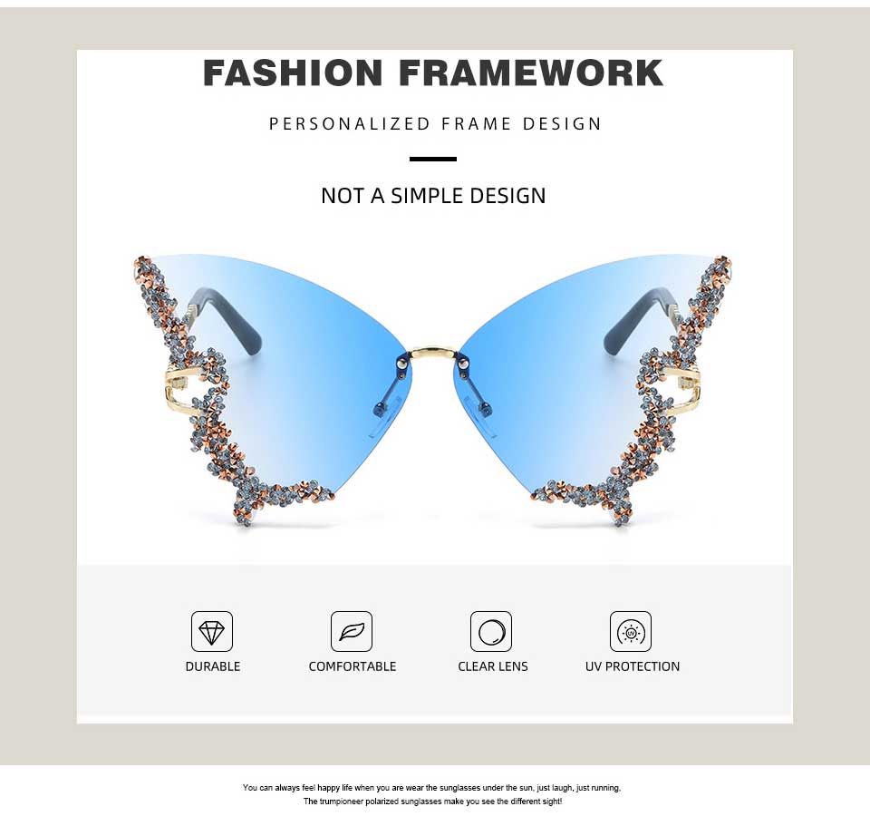 Blue Butterfly Sunglasses