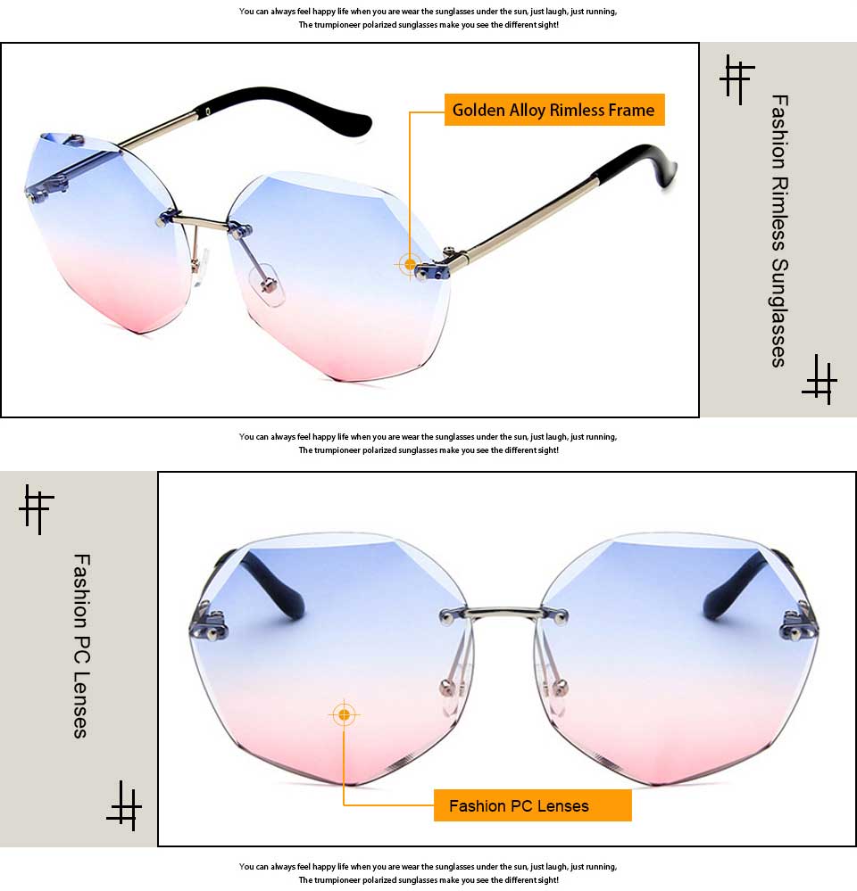 Ladies Rimless Sunglasses