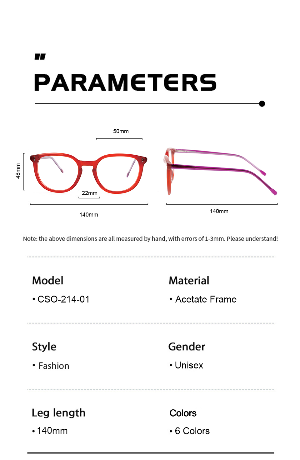 Thin Frame Cat Eye Glasses