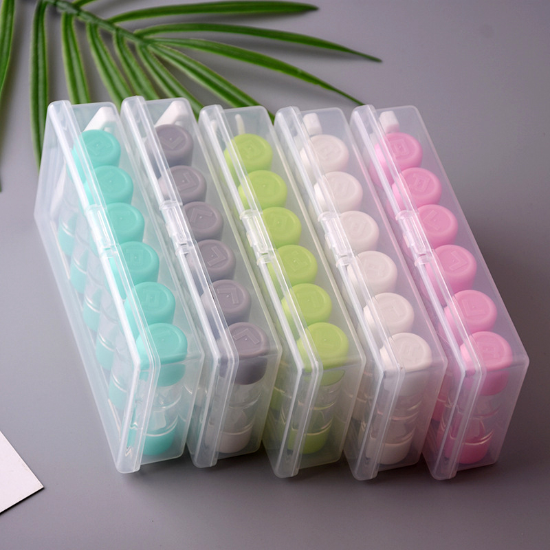 Colored Lens RGP Boxes Cleaner Storage Lenses Case