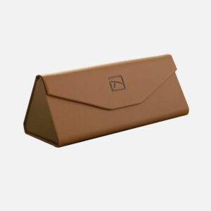 Foldable Triangular Leather Glasses Case