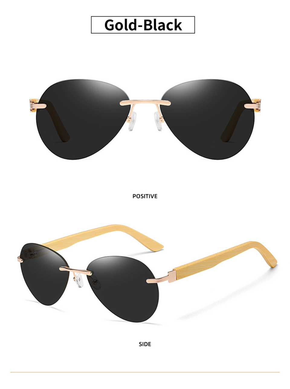 Wood Rimless Glasses 2000s Sunglasses