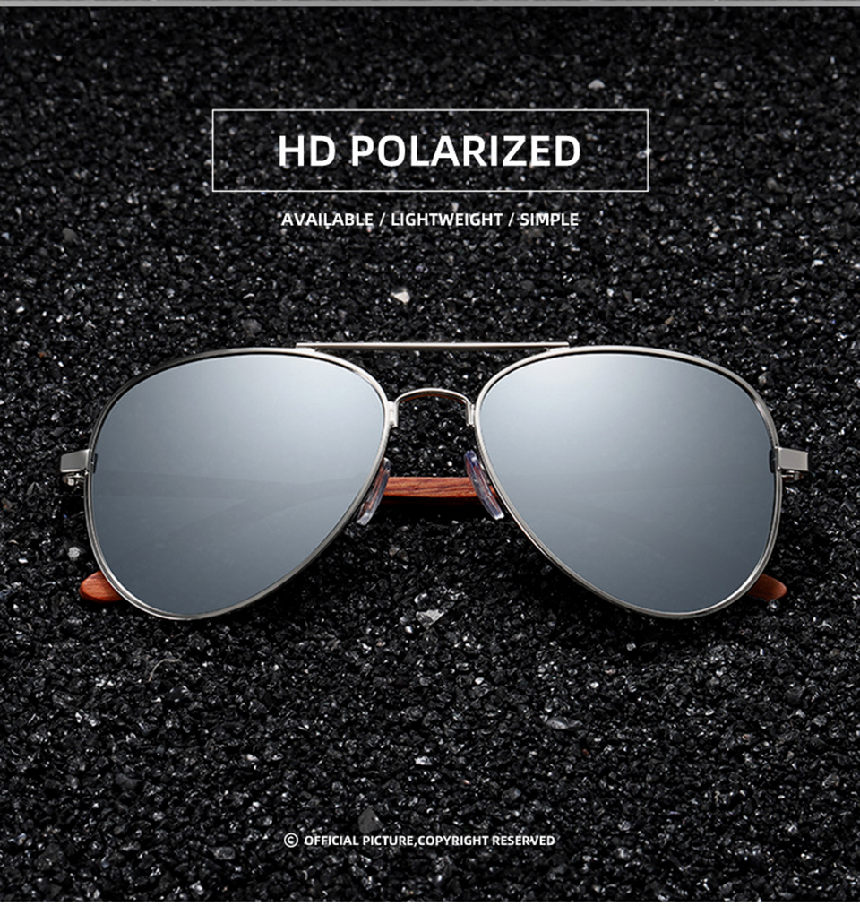 Wooden Aviator Sunglasses Anti Glare Glasses For Computer