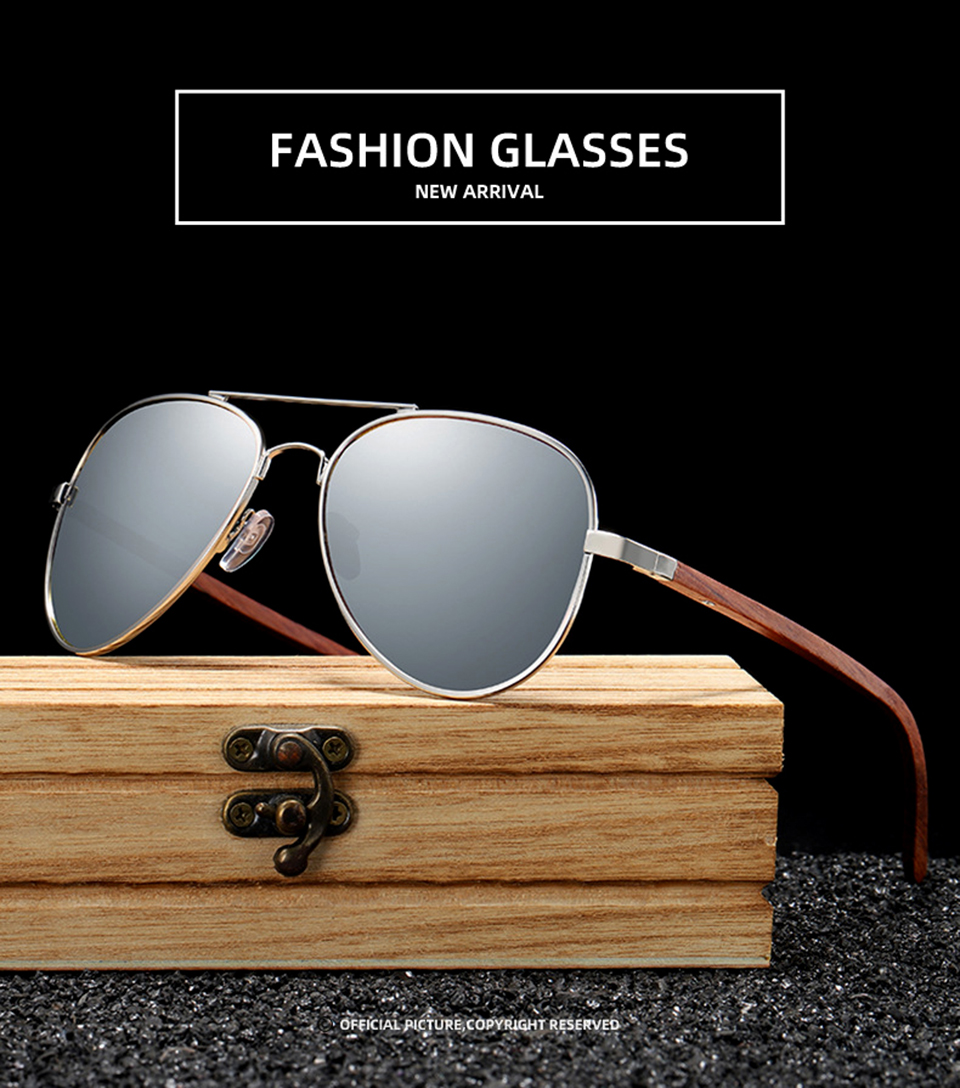 Wooden Aviator Sunglasses Army Sunglasses