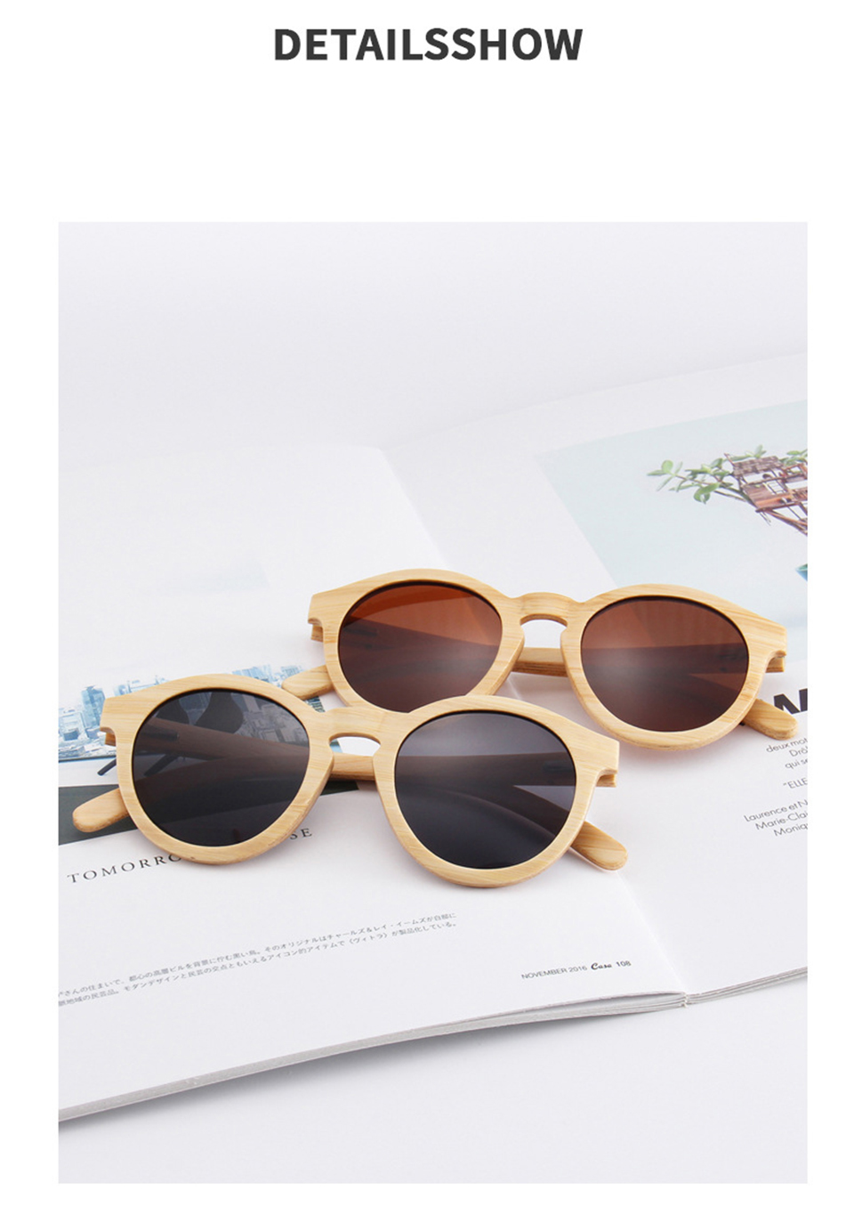 Bamboo Sunglasses Round Frame