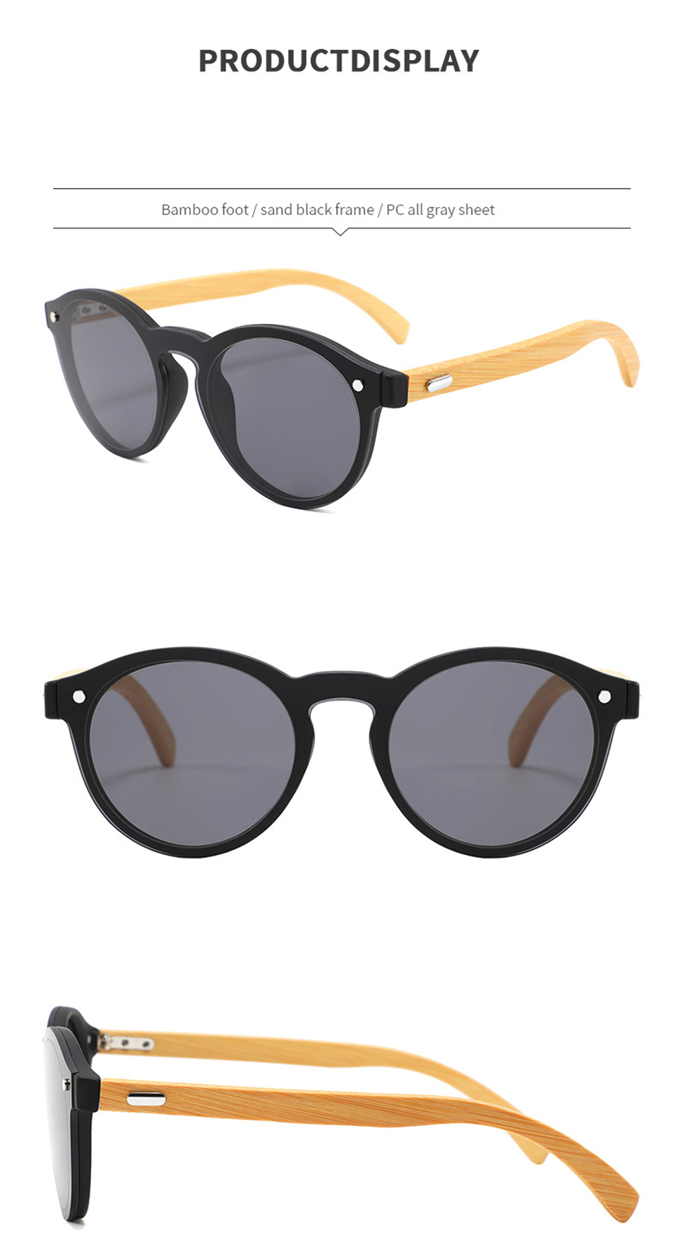Cat Eye Bamboo Legs Sunglasses