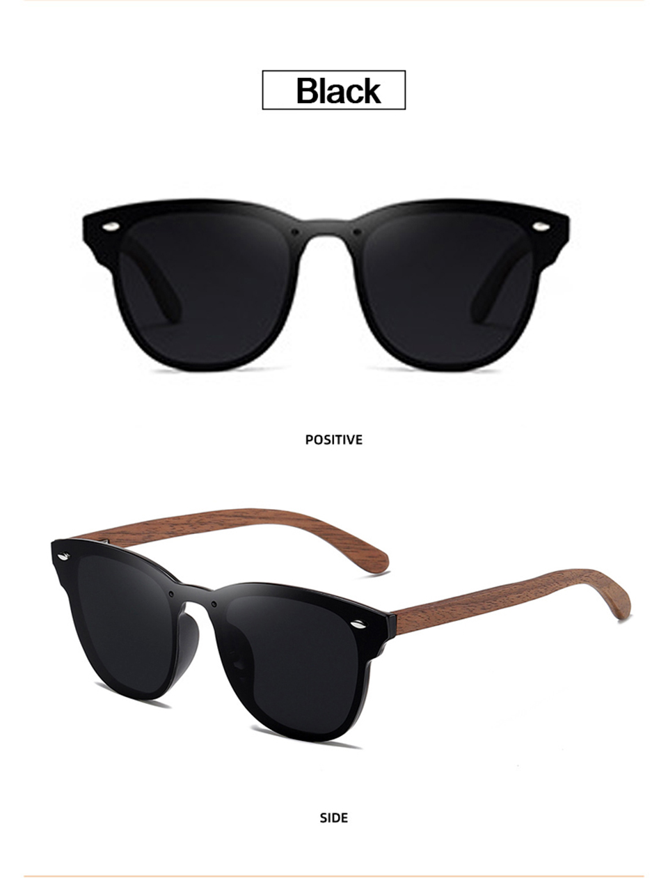 Men's Polarizing Sunglasses Wood Cat Eye Glasses Female