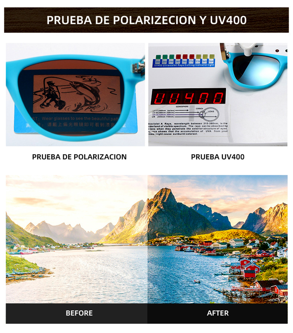 Polarized Wooden Sunglasses For Men Dark Black Sunglasses