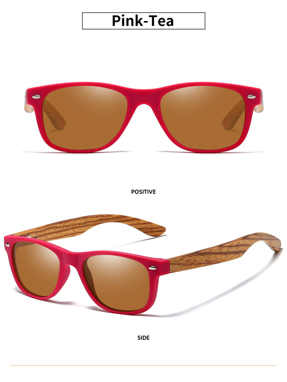 Polarized Wooden Sunglasses For Men Dark Blue Sunglasses