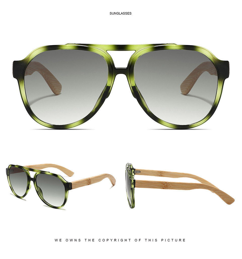 Double Beam Bamboo Sunglasses