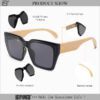 Large Square Bamboo Sunglasses