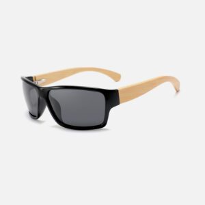 Men's Engraved Logo Bamboo Sunglasses