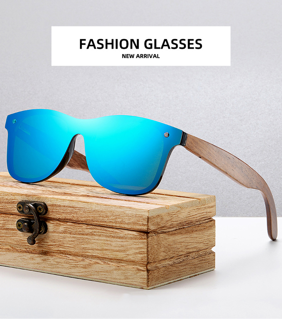 Military Sunglasses Round Wood Sunglasses