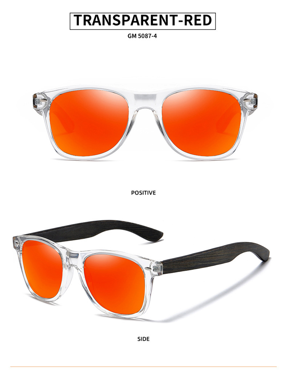 Wood Handmade Sunglasses Orange Glasses Frames