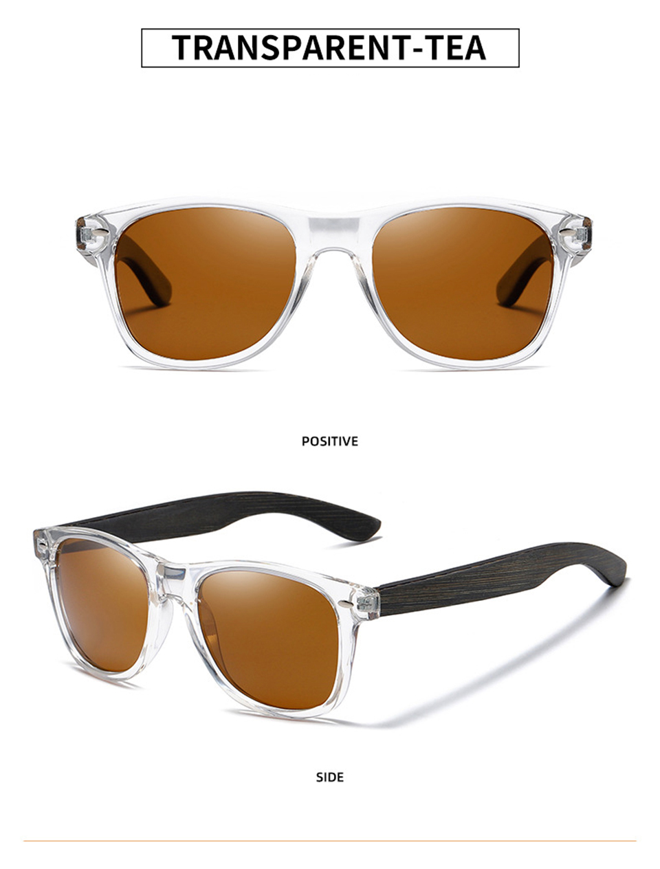 Wood Handmade Sunglasses Orange Glasses