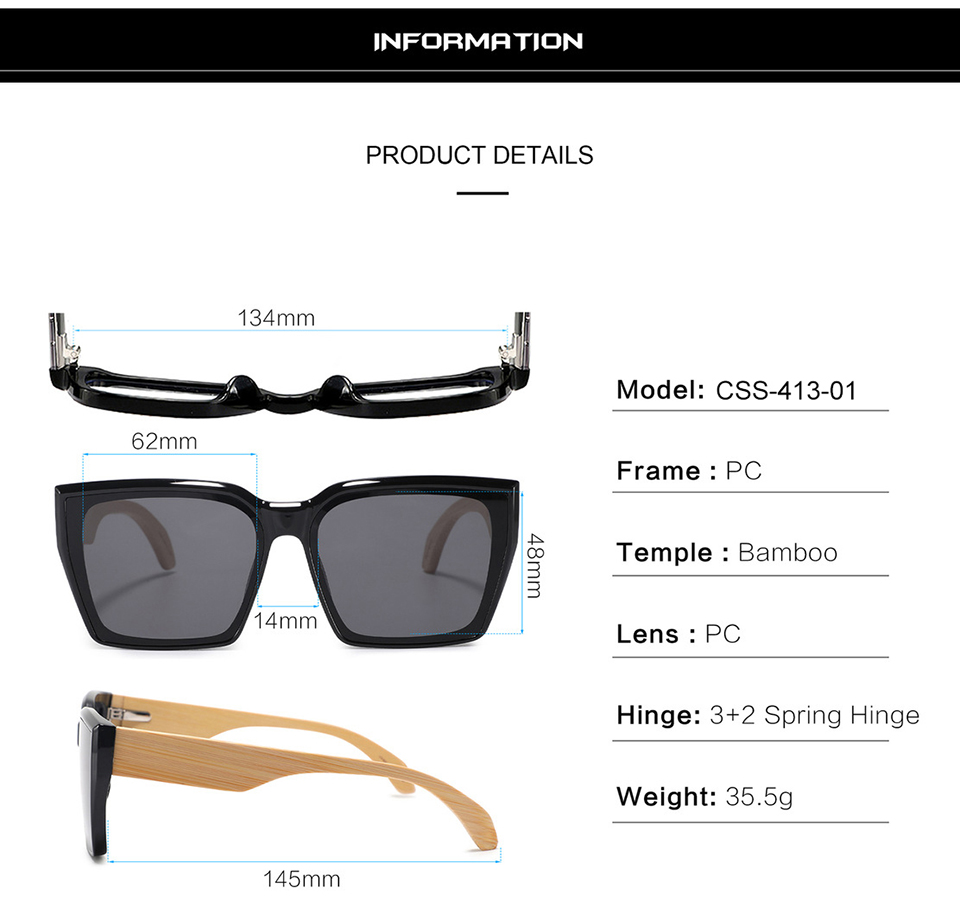 Oversized Bamboo Sunglasses