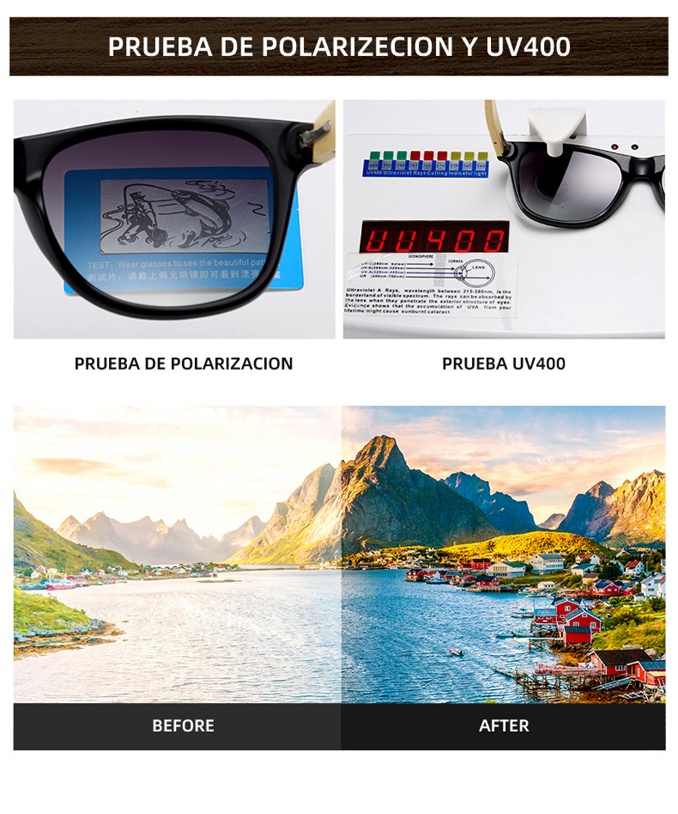 Mens Bamboo Sunglasses Oversized Clear Glasses