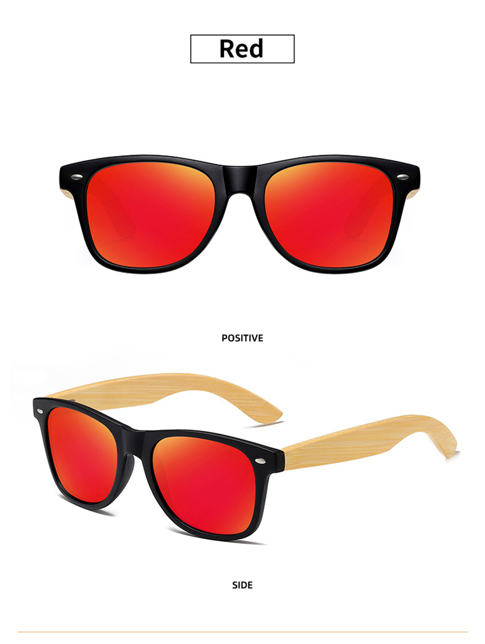 Mens Bamboo Sunglasses Oversized Polarized Sunglasses