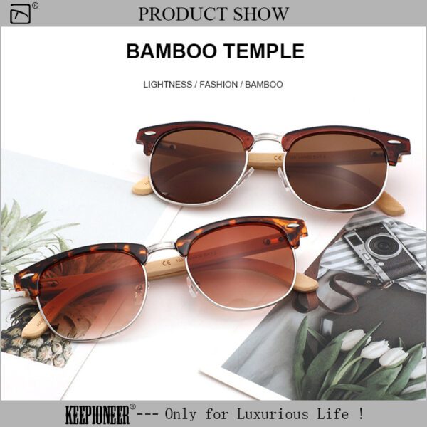 Retro Bamboo Frame Glasses