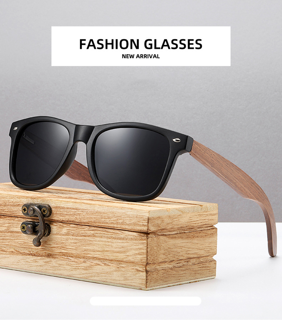 Wood Polarized Glasses Men Retro Glasses Frames