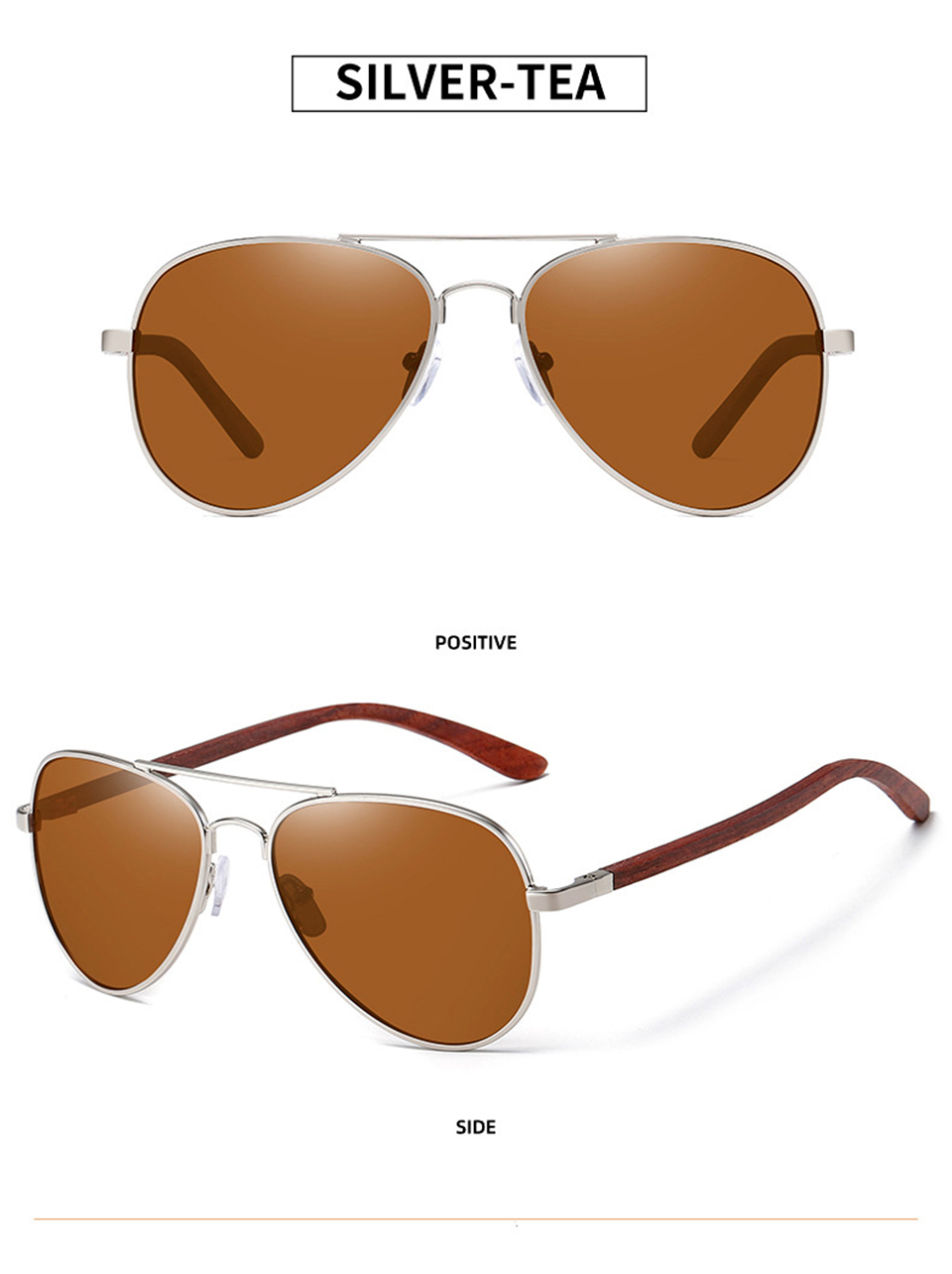 Rose Gold Aviator Sunglasses