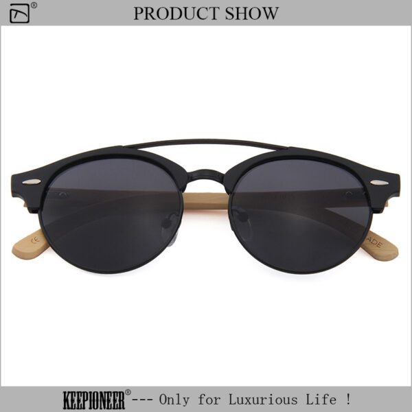 Semi Rimless Bamboo Sunglasses