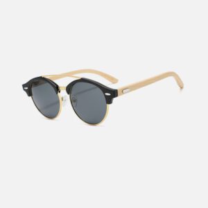 Semi Rimless Polarized Bamboo Sunglasses