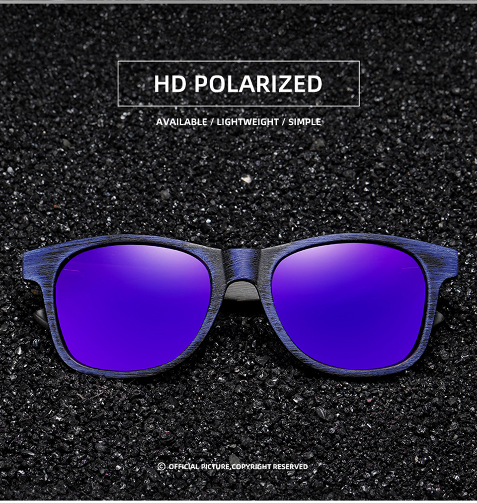 Square Wooden Glasses Snow Sunglasses