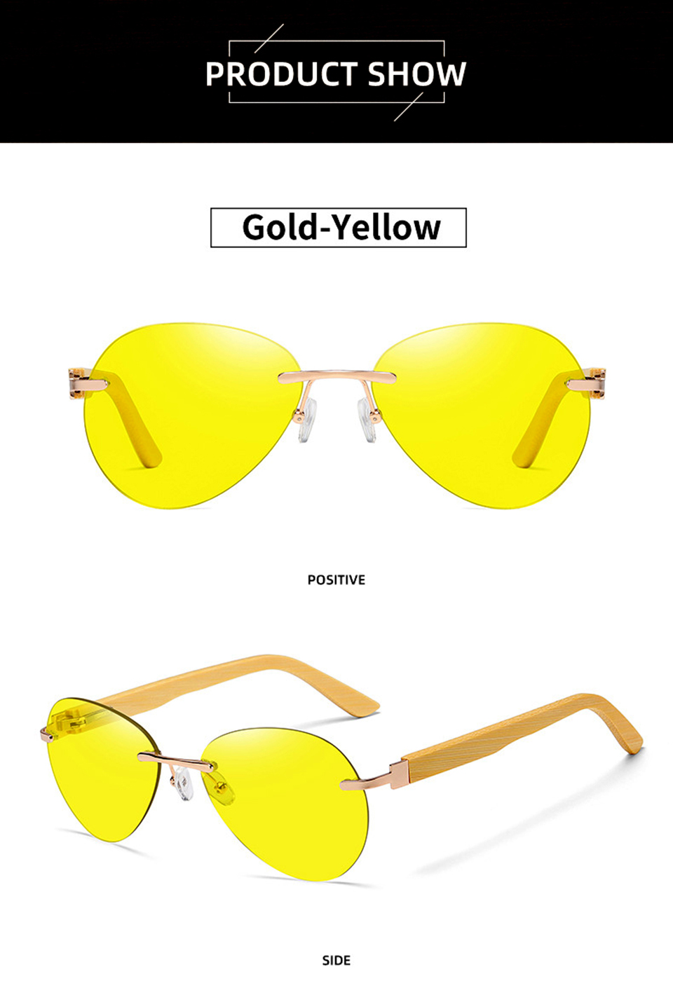 Square Rimless Sunglasses