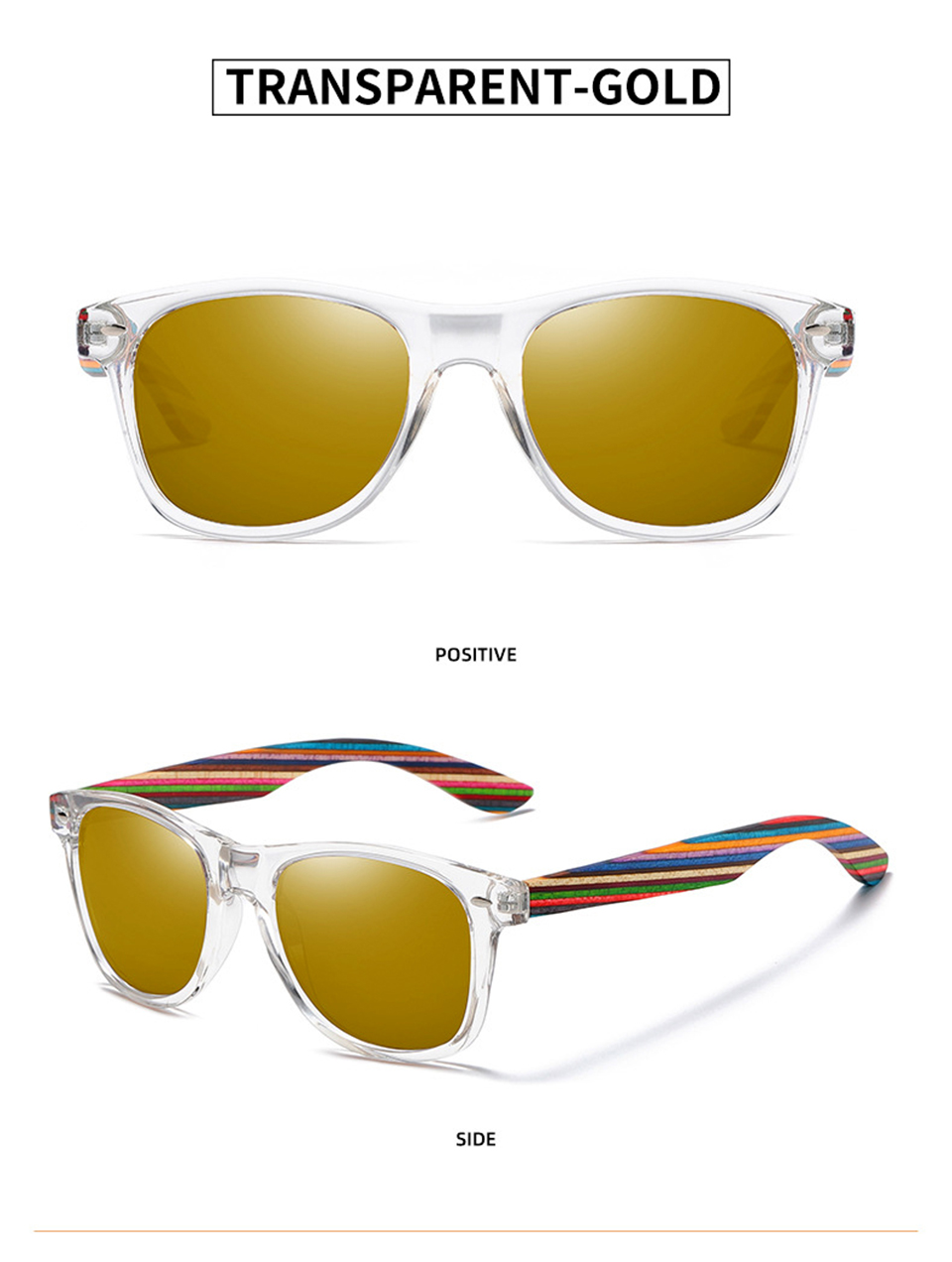 Wooden Frame Sunglasses Transparent Sunglasses