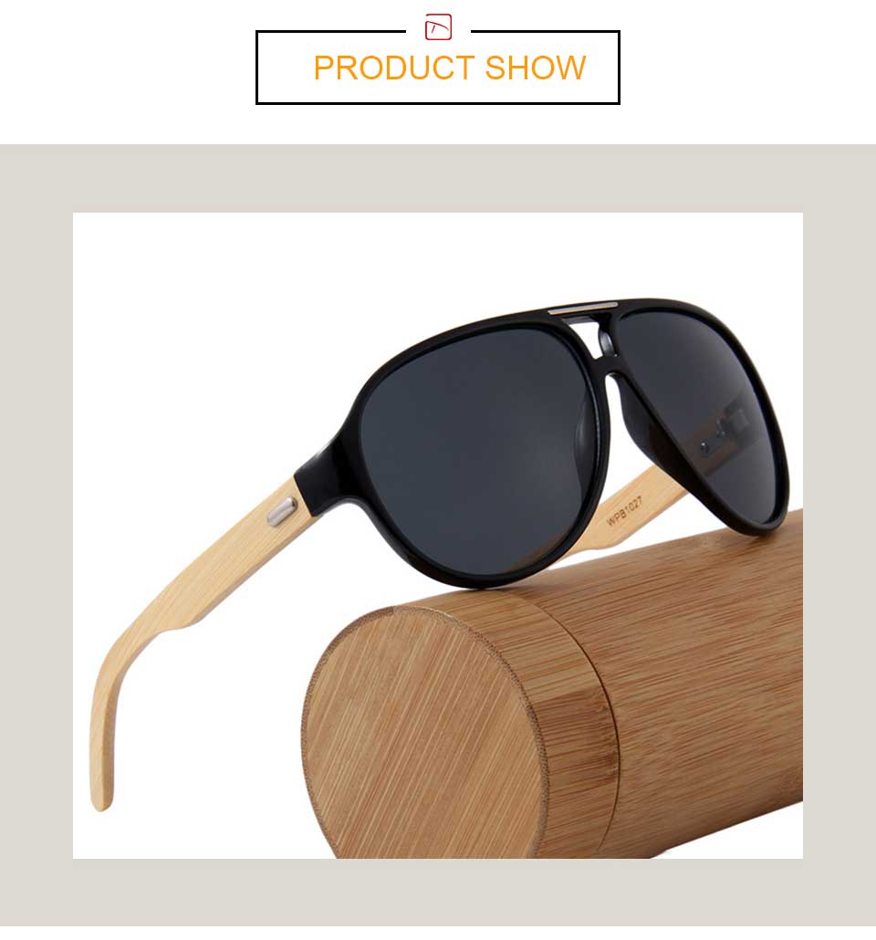 Bamboo Brand Sunglasses Wayfarer Style Sunglasses