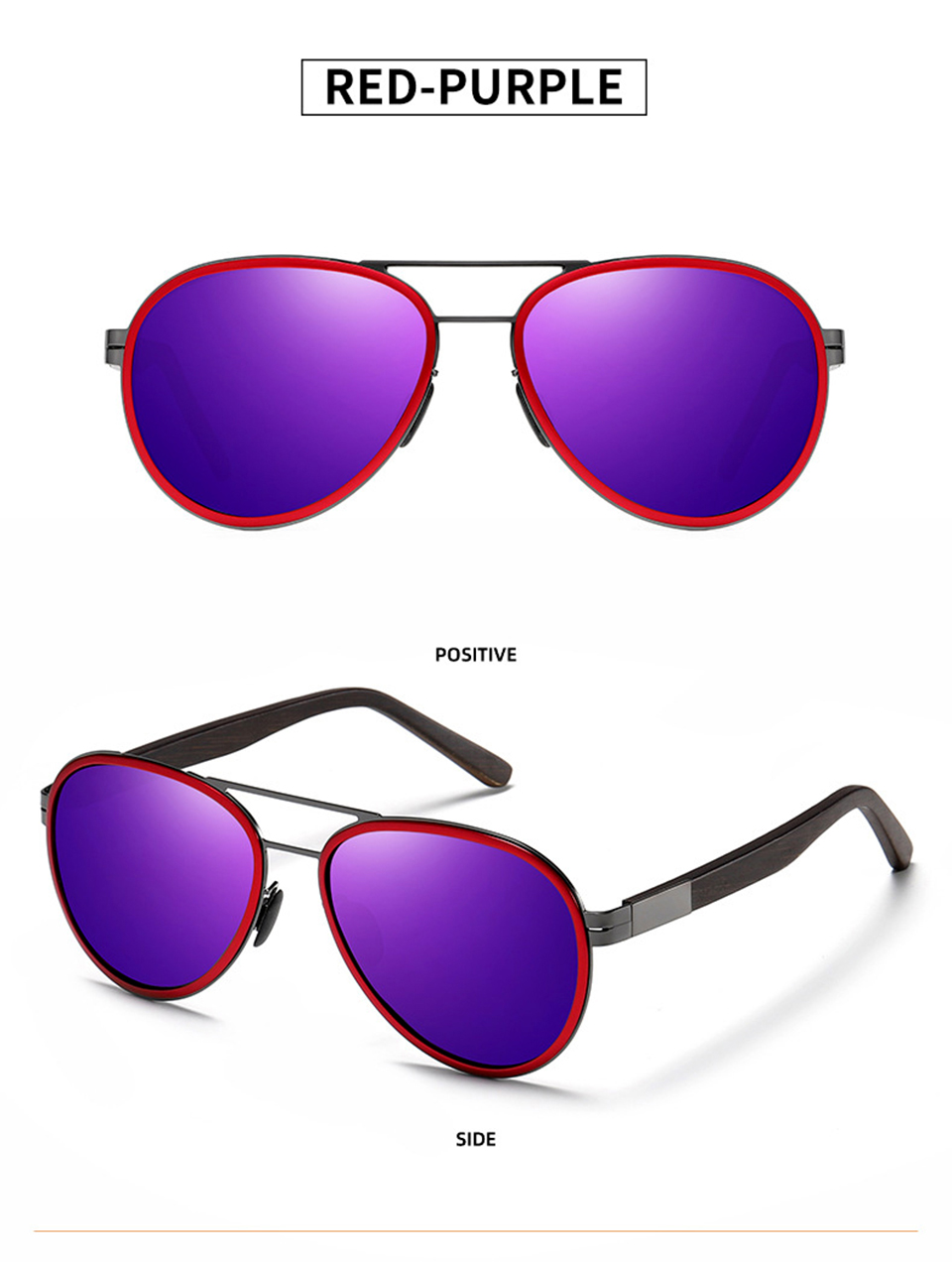 Womens Wood Frame Sunglasses