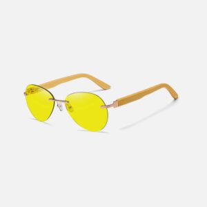 Wood Rimless Glasses